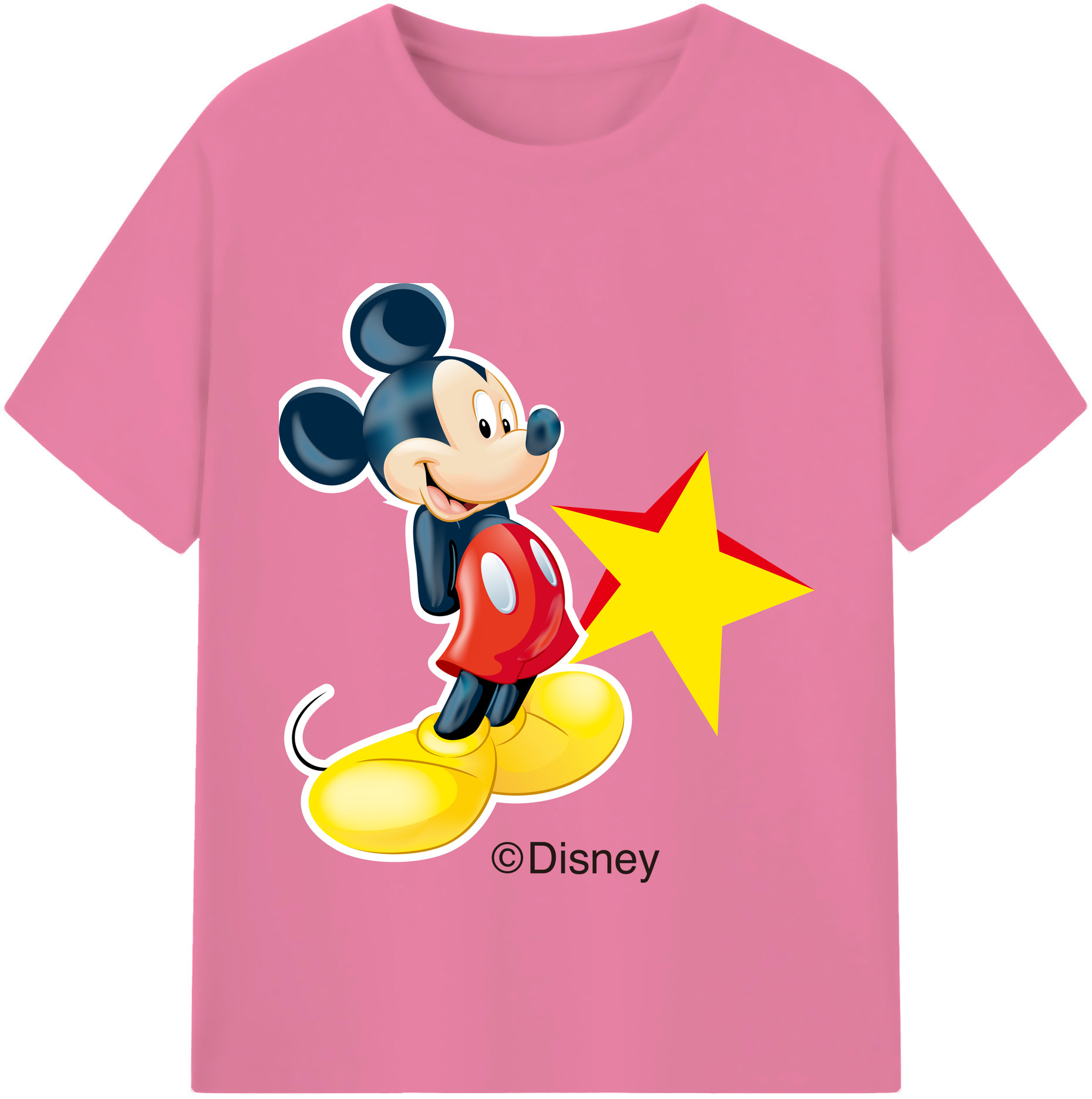 （画像用） ミッキーマウス Mickey Mouse 綿100％半袖Tシャツ（フロントプリント）